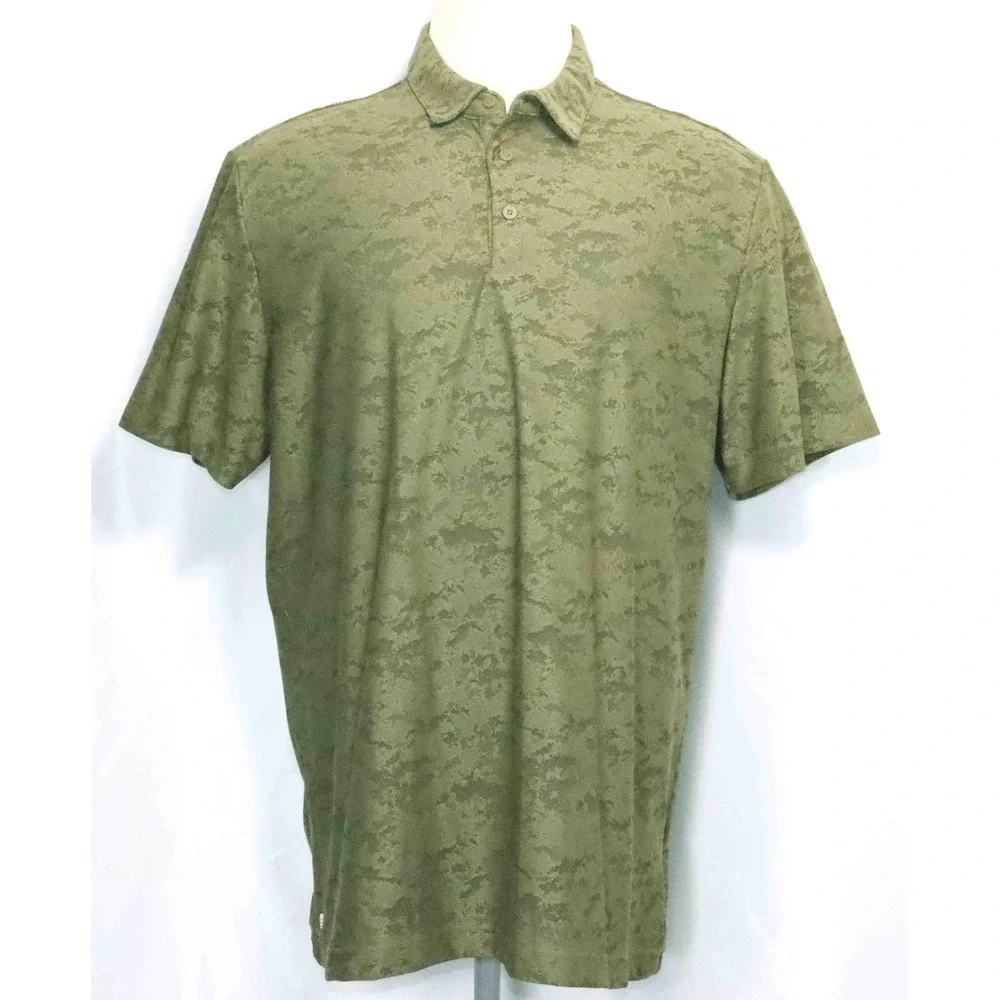 Adidas Green Vented Camo Polyester Golf ‎ Polo Shirt AD4001 Mens Size XL